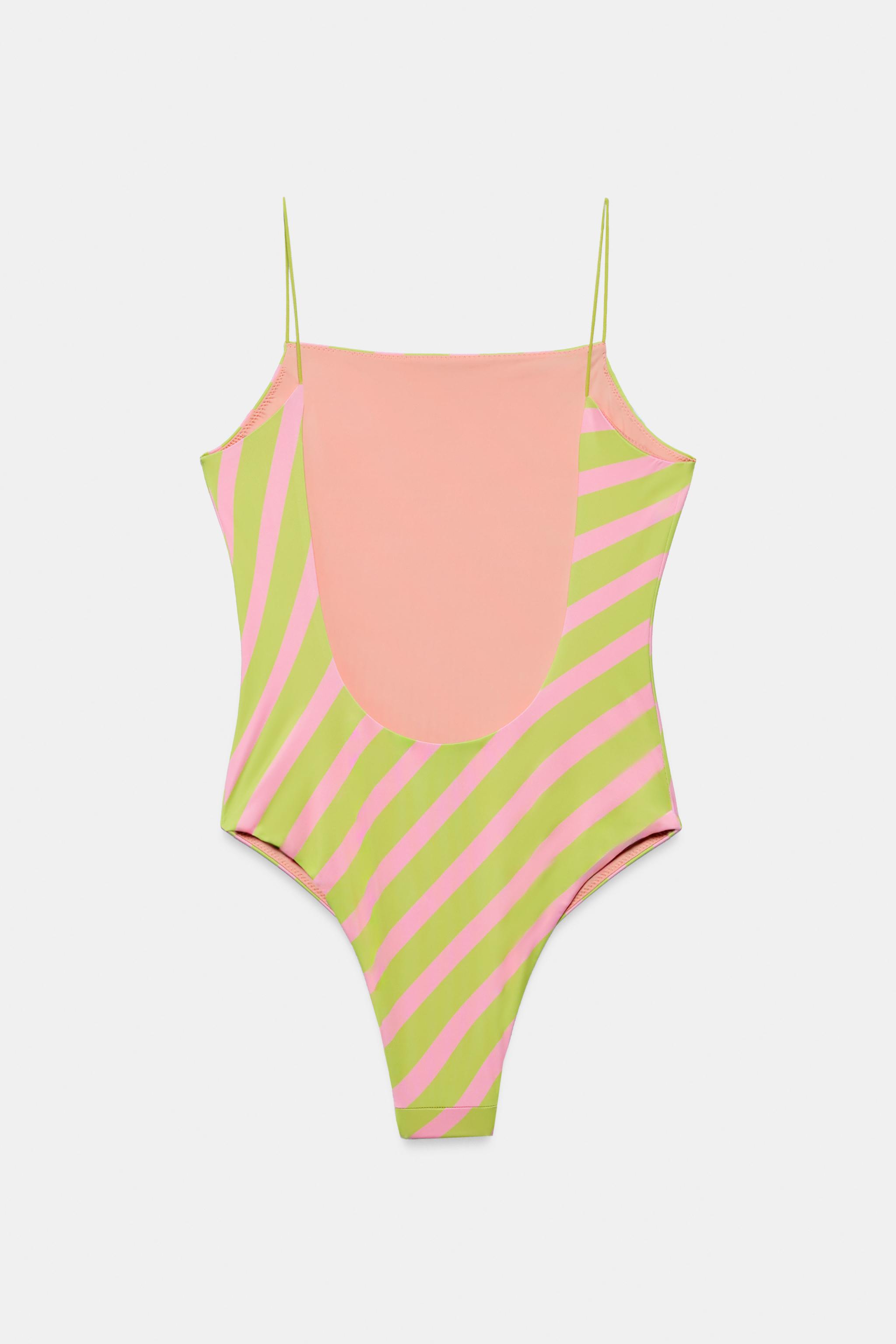 STRIPED PRINT SWIMSUIT